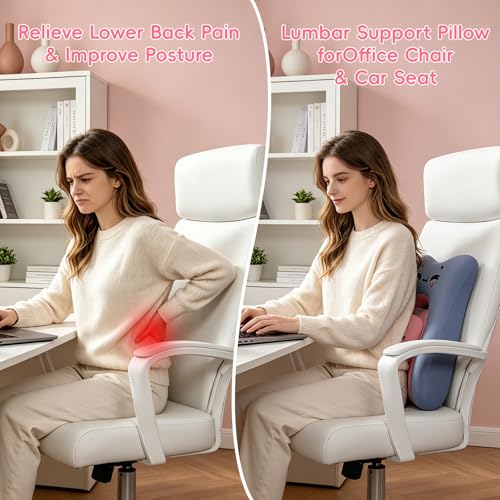 Ergonomic Memory Foam Lumbar Support Pillow for Car & Office