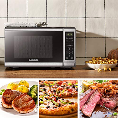 Compact Countertop Microwave Oven, 0.7 Cu. Ft. 700W Stainless Steel
