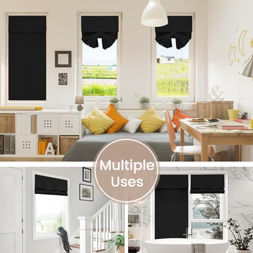 Blackout Door Window Curtain Panel - Thermal Insulated No Drill, 8x36"