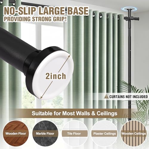 Adjustable Room Divider Curtain Rod, No-Drill Floor-to-Ceiling Tension Rod