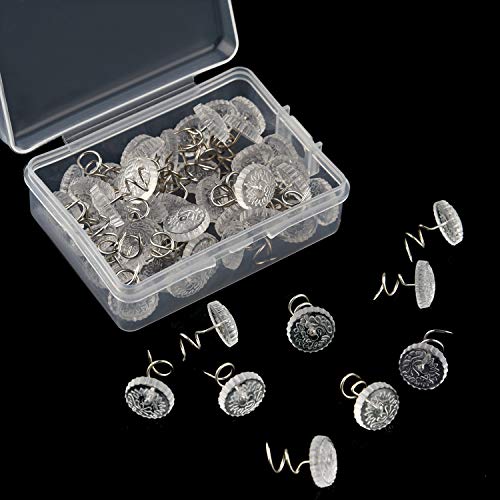 Clear Head Upholstery Twist Pins for Bed Skirts & Slipcovers - 50 Pack