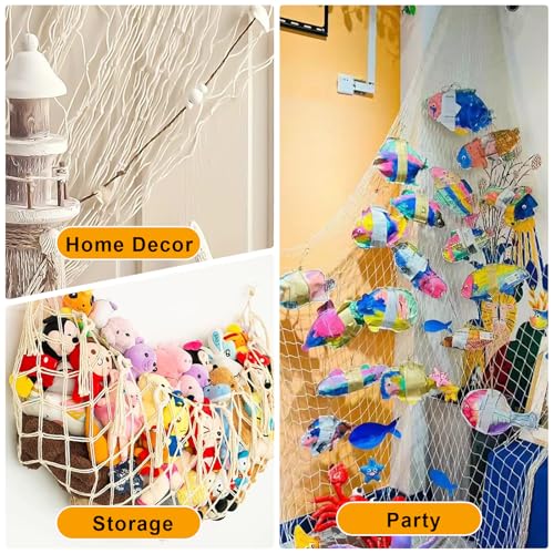 2 Pack Nautical Decorative Fishing Net, 80 x 40 Inch Ocean Party Decor