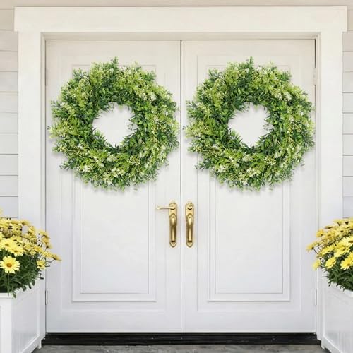 28-Inch Artificial Eucalyptus Wreath for Front Door, Farmhouse Decor