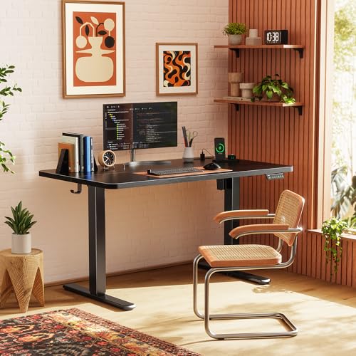 Electric Standing Desk 47x24 Inch with Power Outlets and Memory Presets