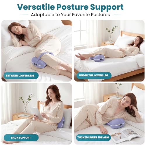 Memory Foam Knee Pillow for Side Sleepers - Pain Relief & Spine Alignment