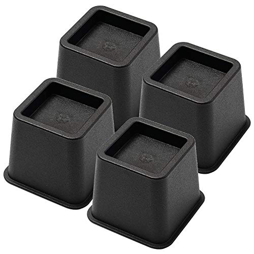 3-Inch Heavy-Duty Square Furniture Risers for Beds, Couches & Desks, Set of 4