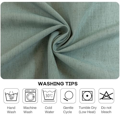 AmHoo Linen Blend Rectangle Tablecloth 55×102 Inch Teal, Durable 280 GSM with Tassels