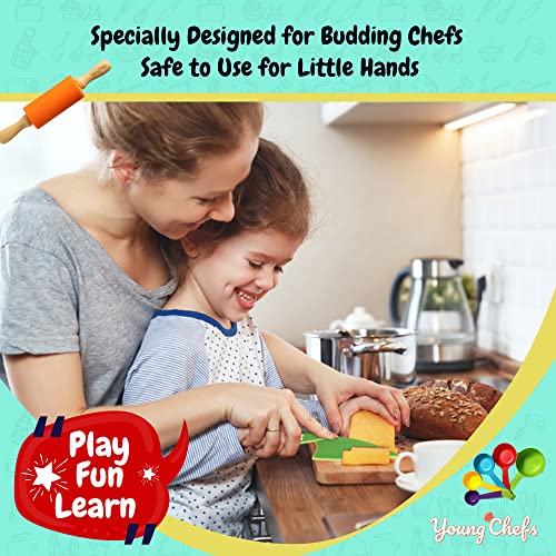 19-Piece Real Kids Baking Set and Cooking Kit with Safe Utensils