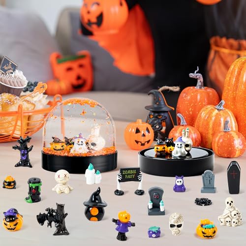 DIY Halloween Snow Globe Craft Kit (8 Pack) - Make Your Own Spooky Decor