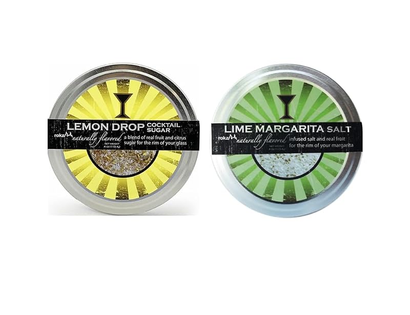 Rokz Lemon Drop & Lime Cocktail Sugar & Salt Rimmerz 4oz Pack of 2 - Margarita Rim Enhancers