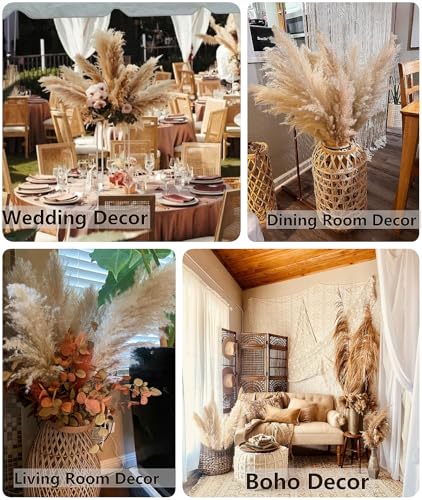 40pcs 40-Inch Tall Pampas Grass Stems for Boho Floor Vase Decor