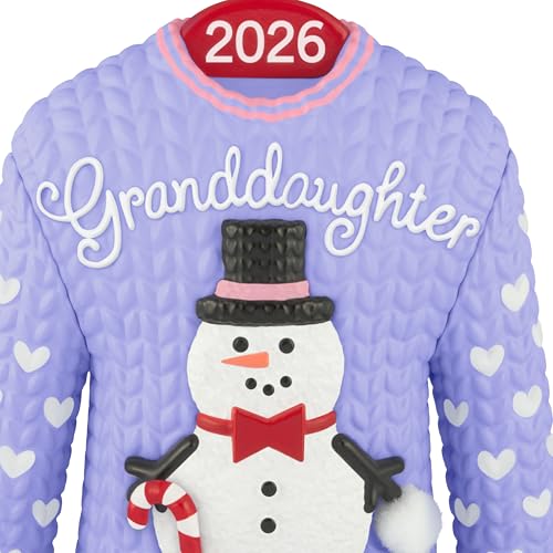 Hallmark Keepsake 2026 Granddaughter Snowman Sweater Christmas Ornament