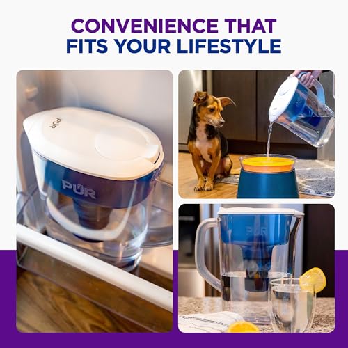 7-Cup Water Filter Pitcher with Included Filter, Dishwasher Safe - White