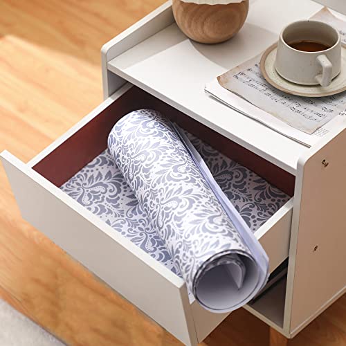 Lavender Scented Drawer Liners - Damask Print Non-Adhesive Shelf Paper, 10 Sheets
