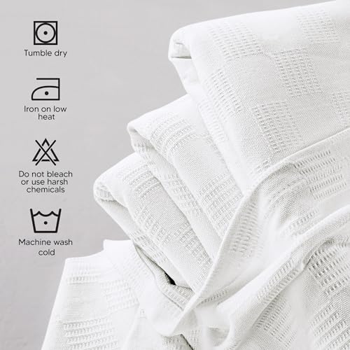 Utopia Bedding 100% Cotton Thermal Queen Blanket - 90x90 Waffle Weave