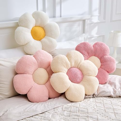 Flower Shaped Plush Pillow, Aesthetic Daisy Throw Cushion for Home Decor