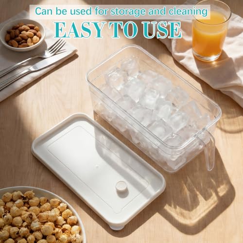Havawish Short Ice Bin Set with Lid & Scoops - 12.6 x 6.3 x 4.33 Inches