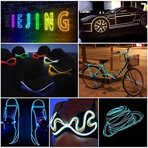 Flexible 16.4ft Fluorescent Green EL Wire Neon Rope Light, Battery Powered
