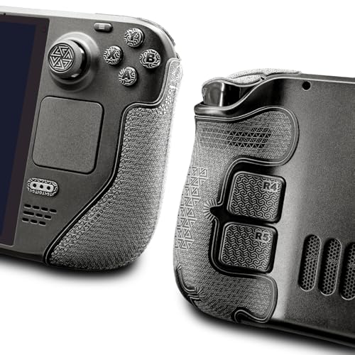 Luck&Link PRO Dark Gray Controller Grip Skin for Steam Deck OLED & LCD, Anti-Slip, Textured Handle & Button Cover