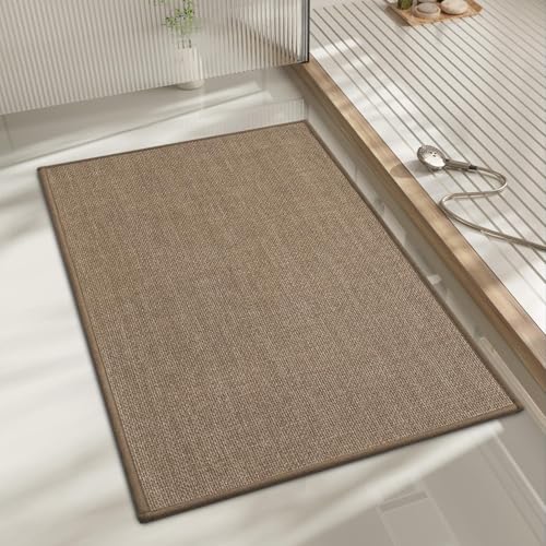 Chakme Ultra Thin Non-Slip Quick Dry Bath Mat 24x17 Dark Beige