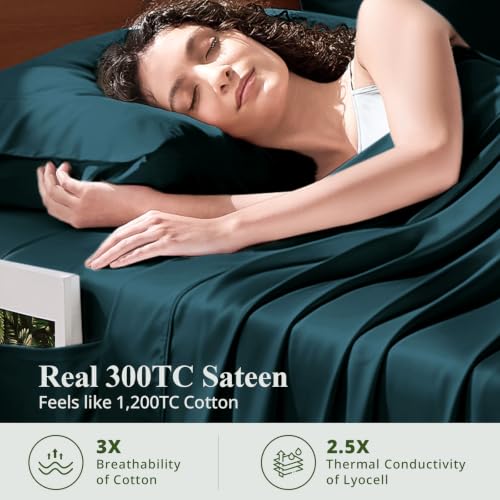 KRIMANO Navy Blue Queen Bamboo Viscose Cooling Sheet Set - 4pcs