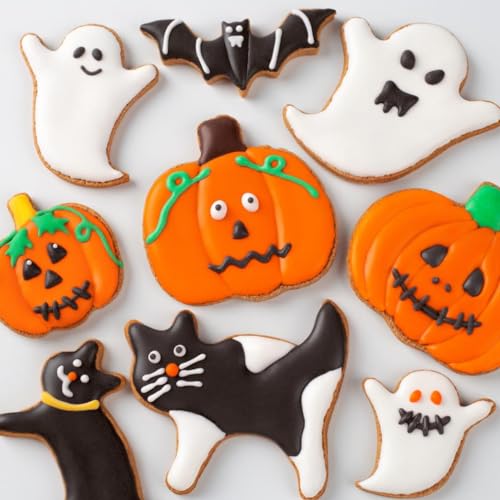 Halloween Cookie Cutters Set - 12 Stainless Steel Shapes: Pumpkin, Ghost, Bat & Cat