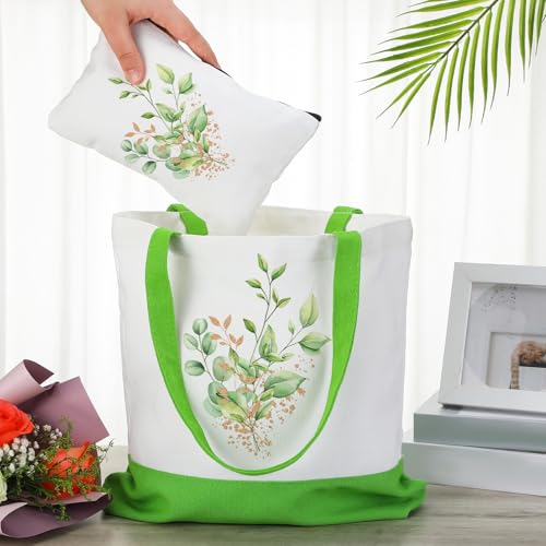 Moukeren 24 Pcs Blank Canvas Tote Bags for DIY Craft & Makeup Bags Bundle