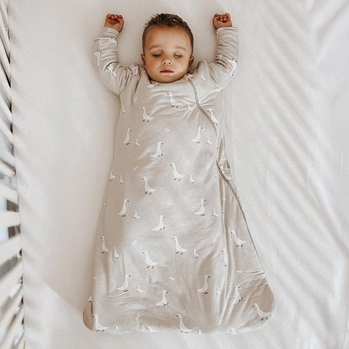 GUNAMUNA Long-Sleeve Sleep Sack - Soft Rayon Wearable Baby Sleep Bag, 1.0 TOG, Ideal for Newborns