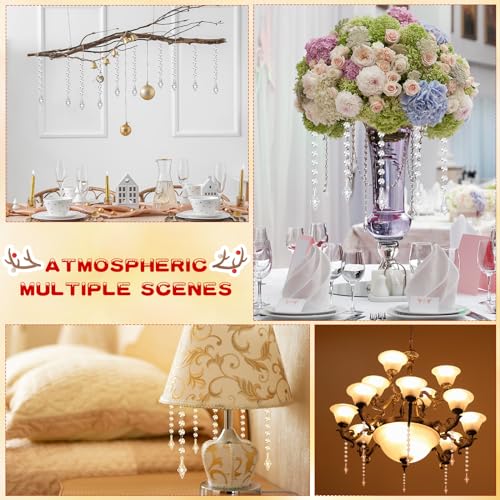 100 Pcs Acrylic Hanging Crystal Garland Strands for Chandelier Decor