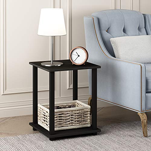 2-Tier Square End Table Set, Modern Nightstand for Bedroom and Living Room