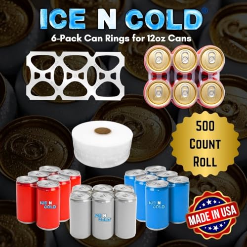 500ct 6-Pack Soda and Beer Can Rings, Universal Fit for 12oz Cans