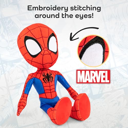 Red Spiderman Plush Pillow Buddy for Kids - 17 Inch Microfiber Support Cushion, Spidey & His Amazing Friends