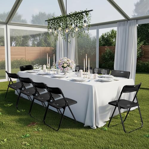 10-Piece Folding Chair Set, Lightweight Plastic Event Chairs, 300lb Capacity