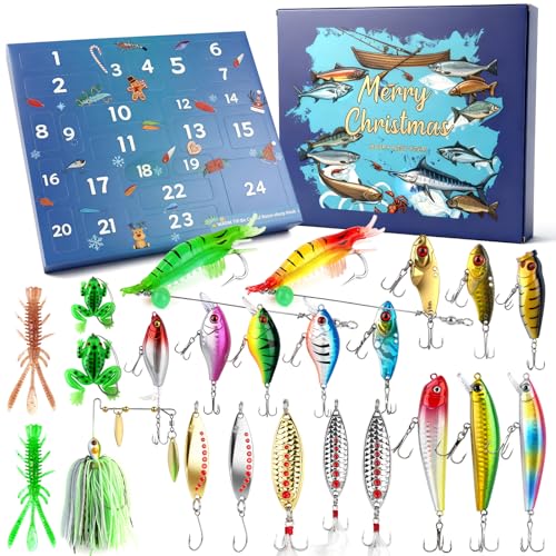 Fishing Advent Calendar 2026 - 24 Days Christmas Countdown Lures Set