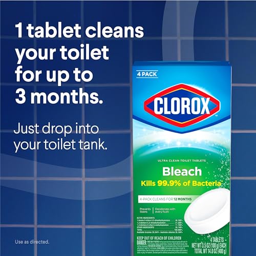 Ultra Clean Toilet Bowl Bleach Tablets - Sanitizing Cleaner (4 Count)