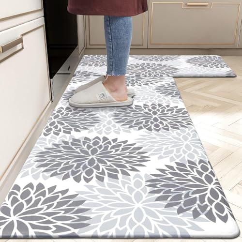 Anti-Fatigue Kitchen Rugs 2-Piece Set, Cushioned Waterproof Floor Mats