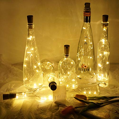 LoveNite 15 Pack Warm White Cork Bottle String Lights 20 LEDs Fairy Lights for DIY Party Decor