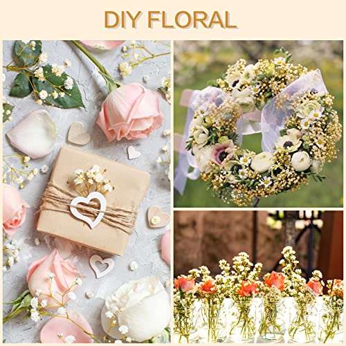 Natural Dried Baby's Breath Flowers - 6" Ivory White Gypsophila Bouquet