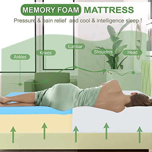 FDW 5 Inch Twin Gel Memory Foam Mattress Medium Firm Bed in a Box