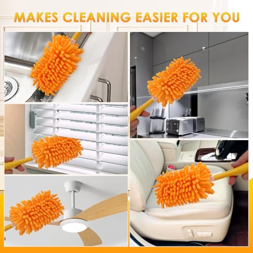 Reusable Microfiber Duster Refills 4-Pack - Washable 360 Dusting Cloths