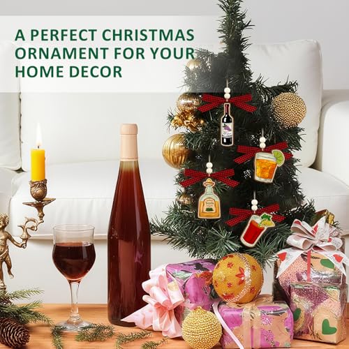 D4DREAM Wooden Cocktail Ornament Style 13 – Christmas Tree Drink Decor Gift