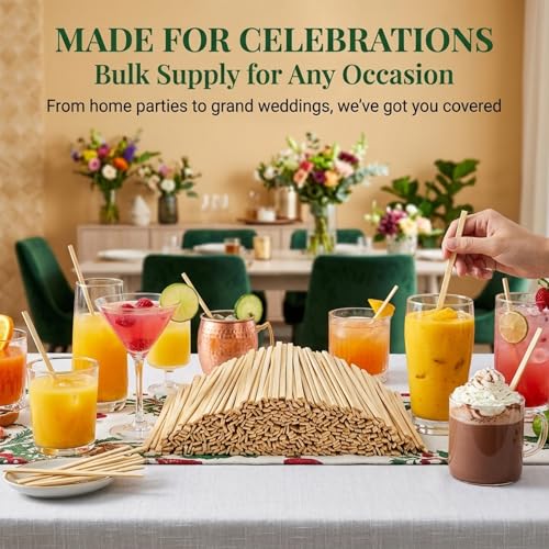 Rainflow Eco-Friendly Coffee Stir Sticks 1000 Pack - Biodegradable 5.5 Inch