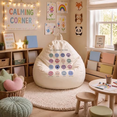 Bean Bag Chair Cover for Reading Corner - Classroom Storage & Sensory Seating