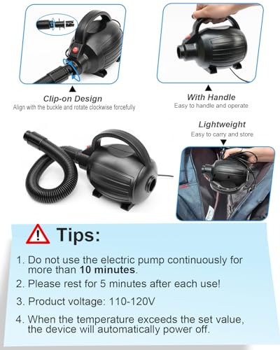 Electric Air Pump for Inflatables - 400W Quick Fill Inflator/Deflator with 4 Nozzles