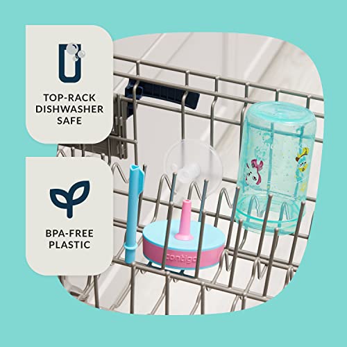 Contigo Leighton Kids Water Bottle, 2-Pack, 14oz, Paw Patrol, Spill-Proof, Dishwasher Safe Tumbler with Straw, Blue and Yellow