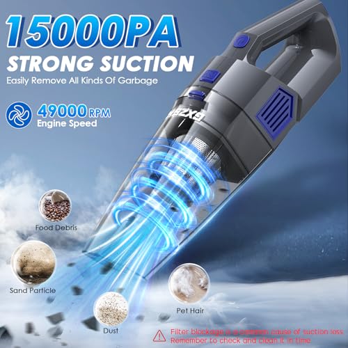 Gxzsk Cordless Handheld Vacuum Cleaner 15000PA Portable Car Vacuum
