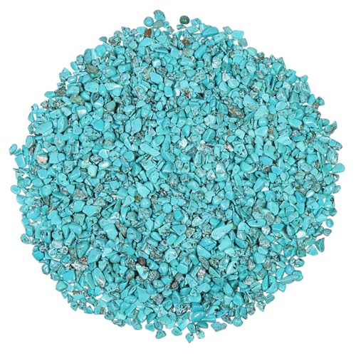 Howlite Turquoise Tumbled Chip Stones - 1 lb Irregular Crushed Crystals