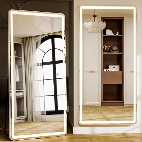 71x32 Inch Full Length LED Mirror, Dimmable Floor Standing & Wall Mounted