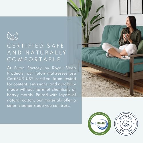 8-Inch Memory Foam Futon Mattress, Full Size, Grey with Cover