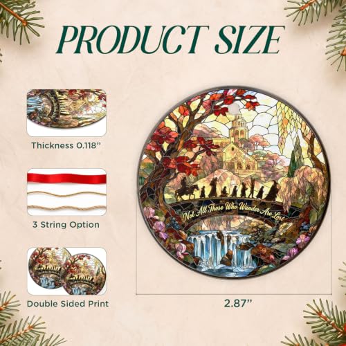 Fantasy World Christmas Ornament - 2-Side Printed Ceramic Decor - Ring Lord